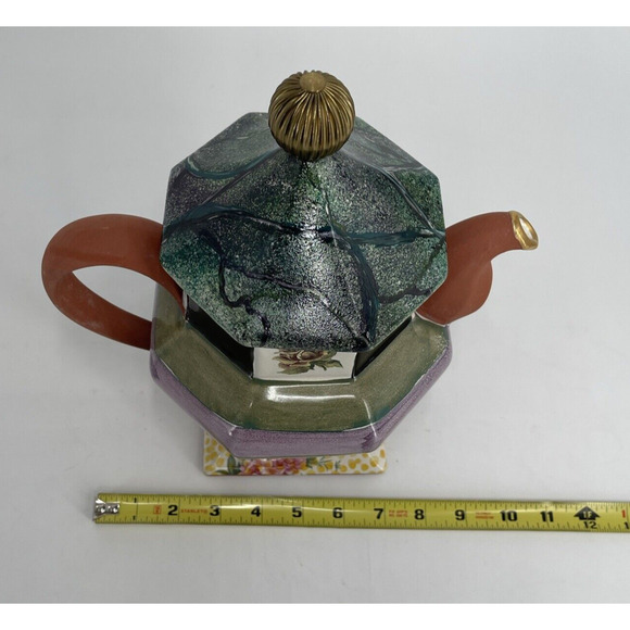 MacKenzie Childs Torquay Coffee Tea Pot Lid Kelp Urchin - Picture 8 of 16